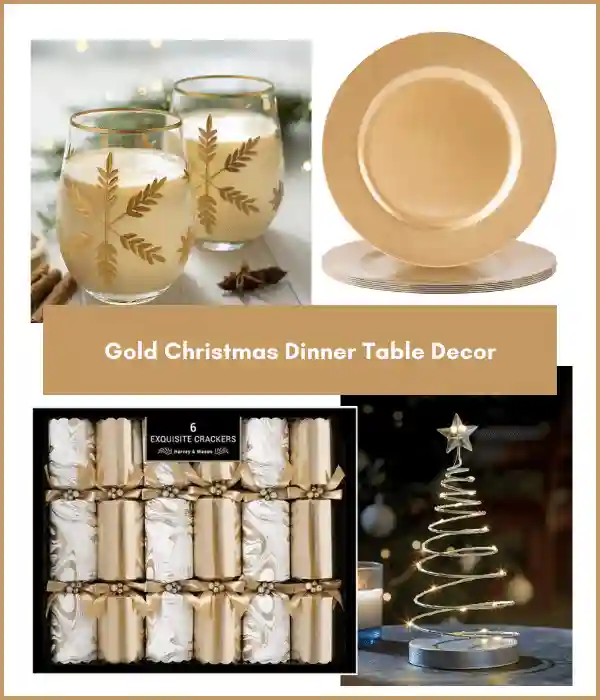 Christmas dining table ideas - gold decor