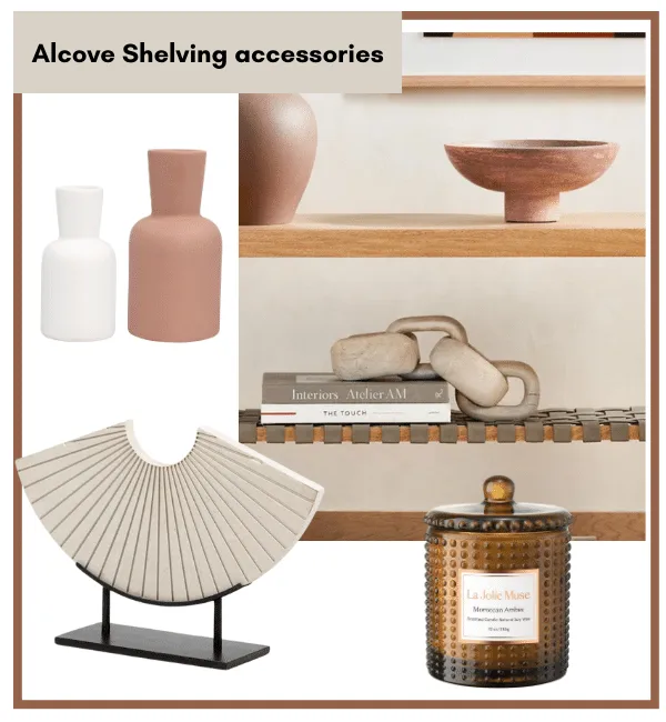 neutral alcove shelving accessories