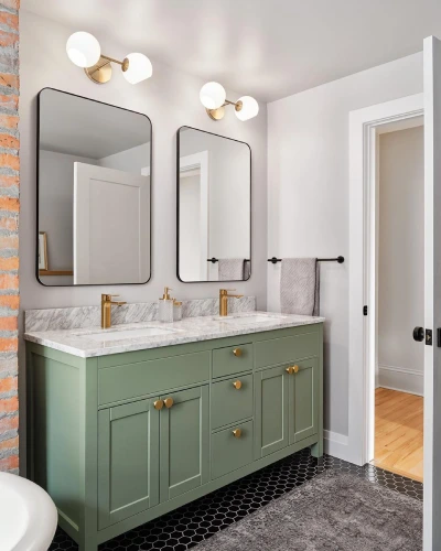 sage green bathroom cabinet and vanity ideas