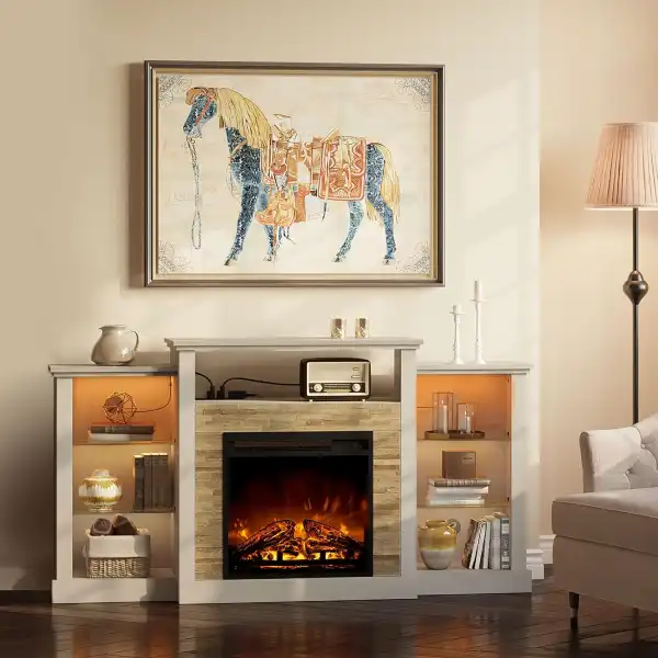 TV fireplace wall unit designs