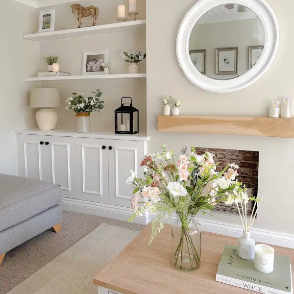 cream and white living room colour