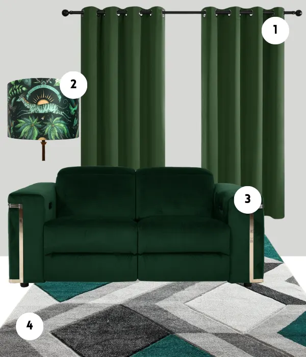 green and grey decor