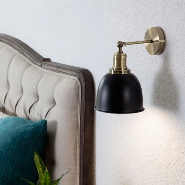 industrial style wall sconce lighting black and gold