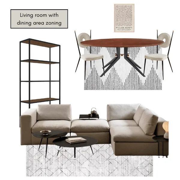 living room and dining area layout idea