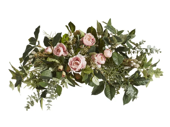 best artificial floral garlands with pink roses