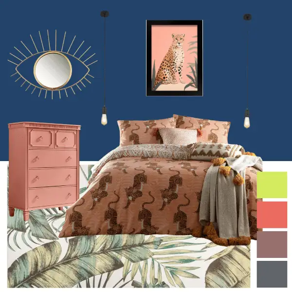 best blue bedroom colours - eclectic and quirky style