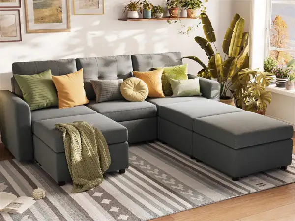 best gray modular sofa 3 seater with ottoman