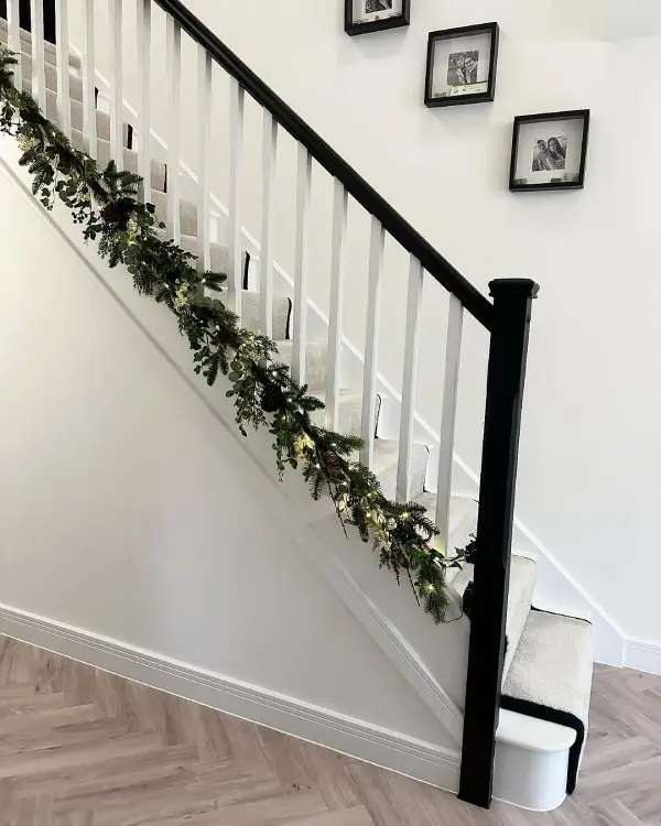 black banister and white walls ideas