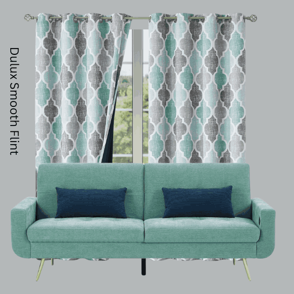 curtains that go with grey living room - medium grey walls with blue curtains