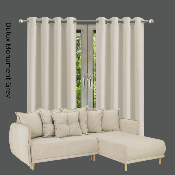 curtains that go with grey walls - dark grey walls with cream curtains
