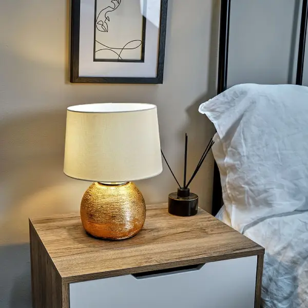 warm bedside table lamp for bedroom