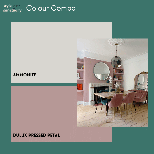 colours that go with farrow and ball ammonite - pressed petal