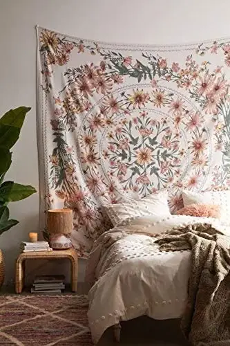 floral boho tapestry for bedroom wall