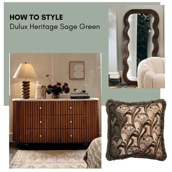 how to decorate a bedroom with sage green walls - dulux heritage sage green