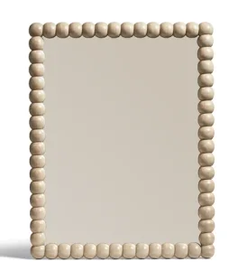 rectangle beaded cream mirror for bedroom