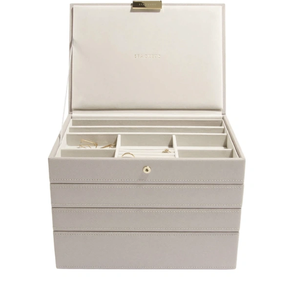cream jewellery box with drawers