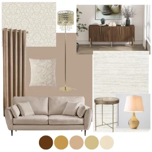 free interior design mood board for living room - mid century modern neutral