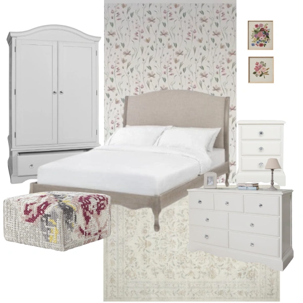 White bedroom furniture styling ideas - romantic vintage