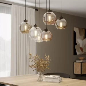 cozy glass globe pendant lighting for living room