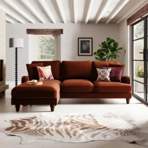 dark orange corner sofa