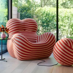 la mama chair designer replica in red and white for living room