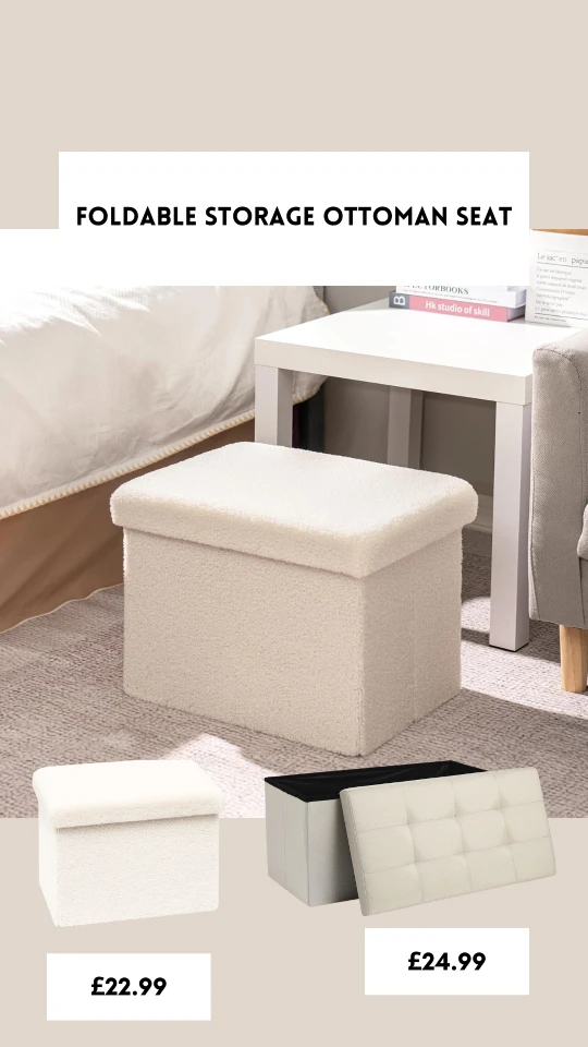 uni room storage ideas - foldable ottomans