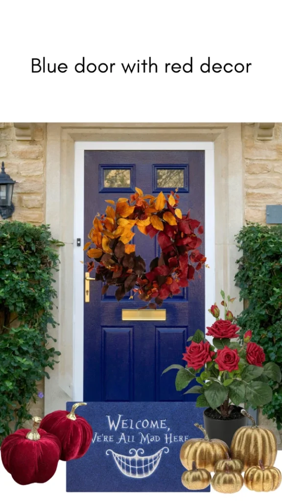 blue door wreath ideas for autumn