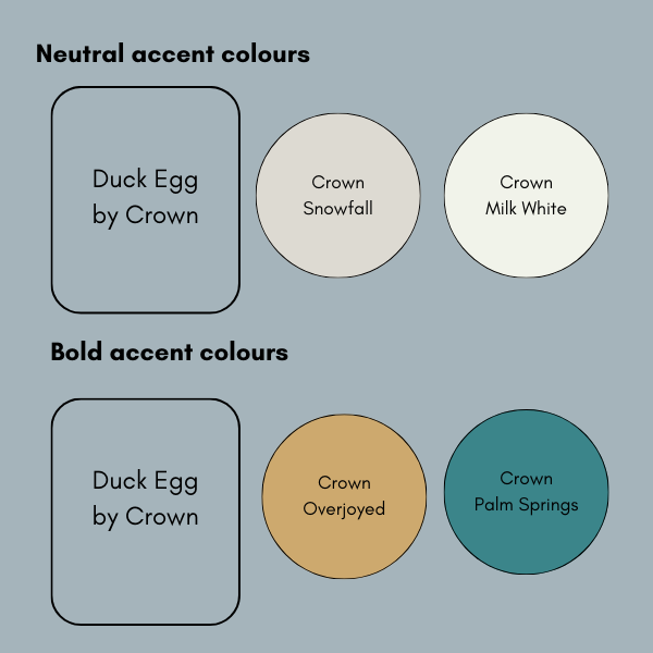 colours that go with duck egg blue crown