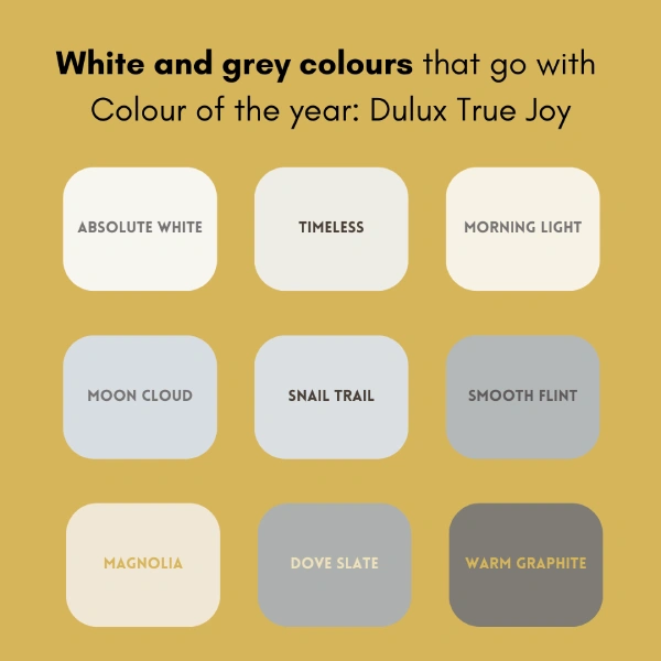 grey and white that go with dulux true joy