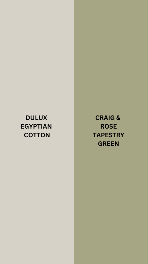 dulux egyptian cotton and craig and rose tapestry green