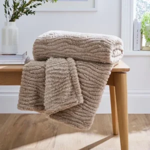 taupe cozy blanket for living room