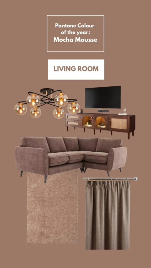 Mocha Mousse living room ideas