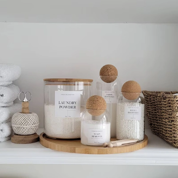 detergent and cleaning product jars and organiser ideas