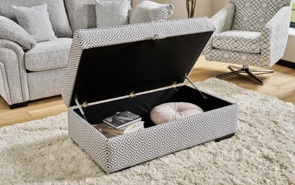 living organisation ideas - geometric pattern ottoman