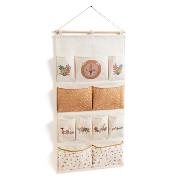 wall and door hanging organiser with pockets for a kids bedroom