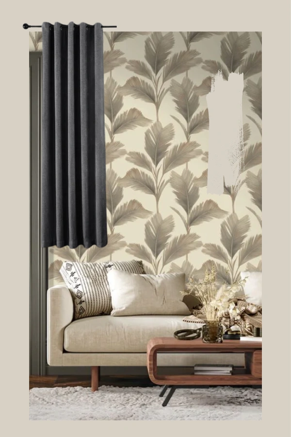 Cream floral wallpaper to go with Dulux Egyptian Cotton paint