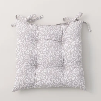 Floral Grey Seat Cushion for Living Room