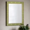 Green Pattern Wall Mirror for Living Room