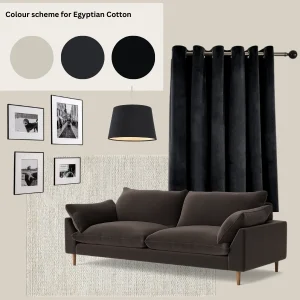 curtains to go with black decor in living room with egyptian cotton walls - velvet black curtains