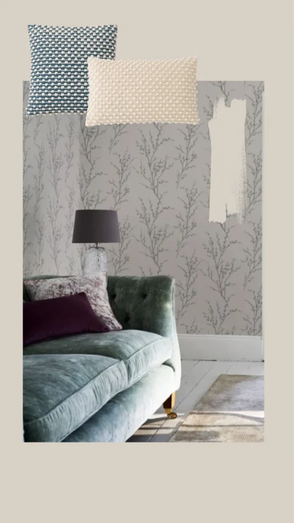 floral wallpaper to go with Dulux Egyptian Cotton paint