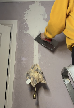 skimming plaster over an electrical chase