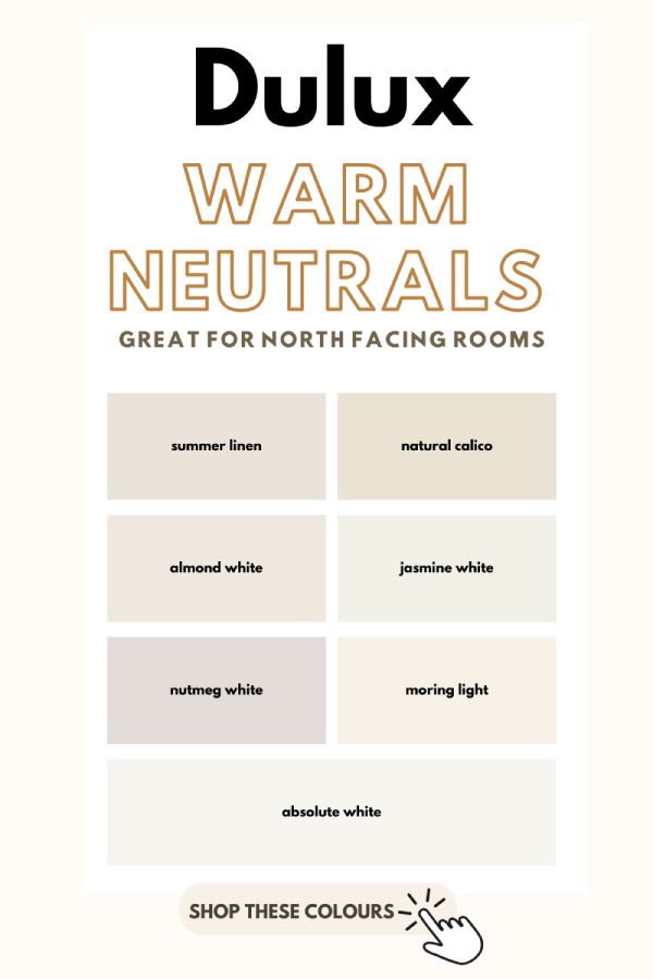 warm neutral colours for a north facing bedroom