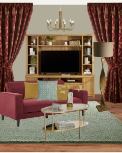 Cozy living room mood board using dulux Overtly Olive