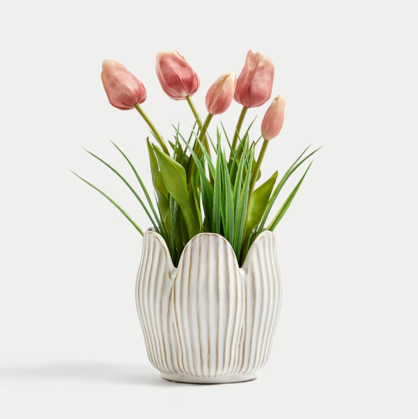 ceramic tulip planter - mothers day gift ideas for interior designers