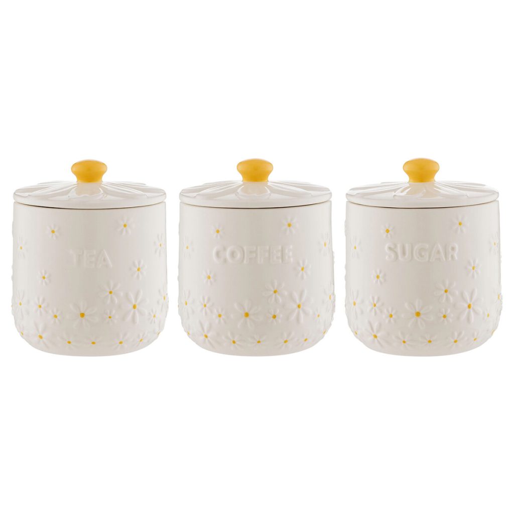 tea coffee and sugar containers