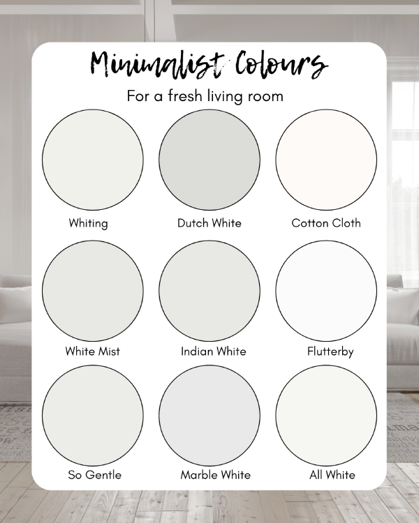 white and grey paint colour schemes for a minimalist living room