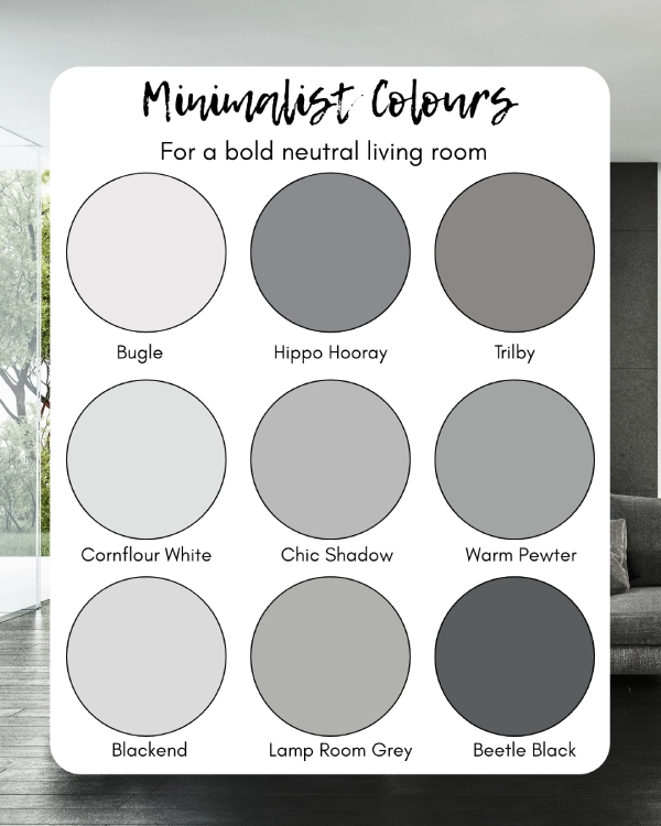 Minimalist grey paint colours for your living room
