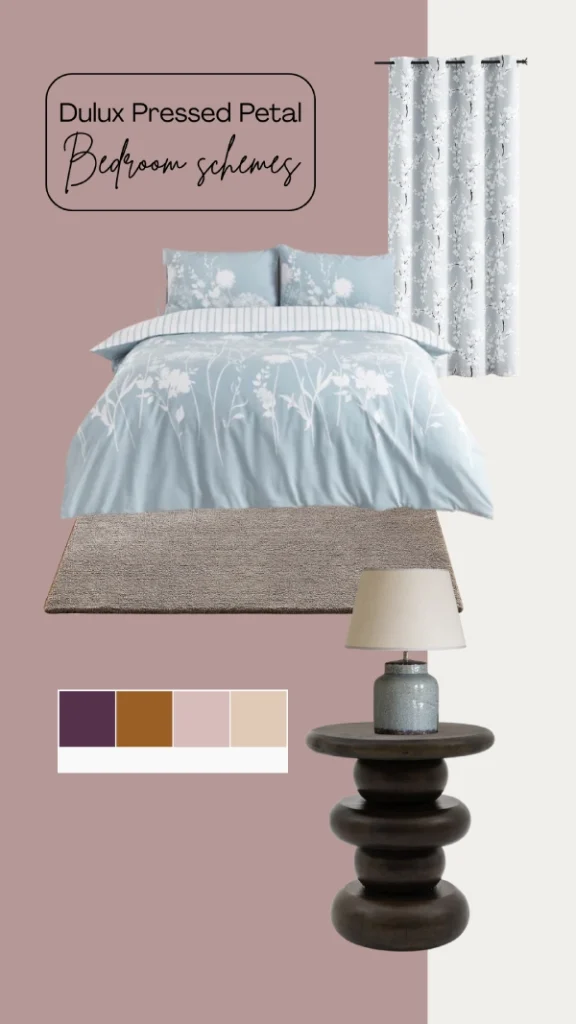 colours that go with dulux pressed petal - light blue