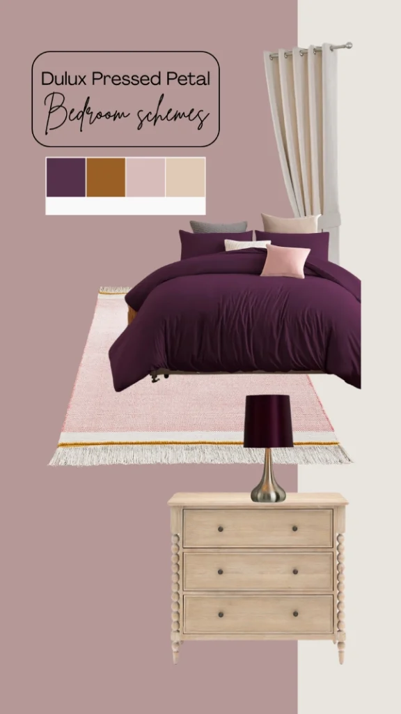 colours that go with dulux pressed petal - purple