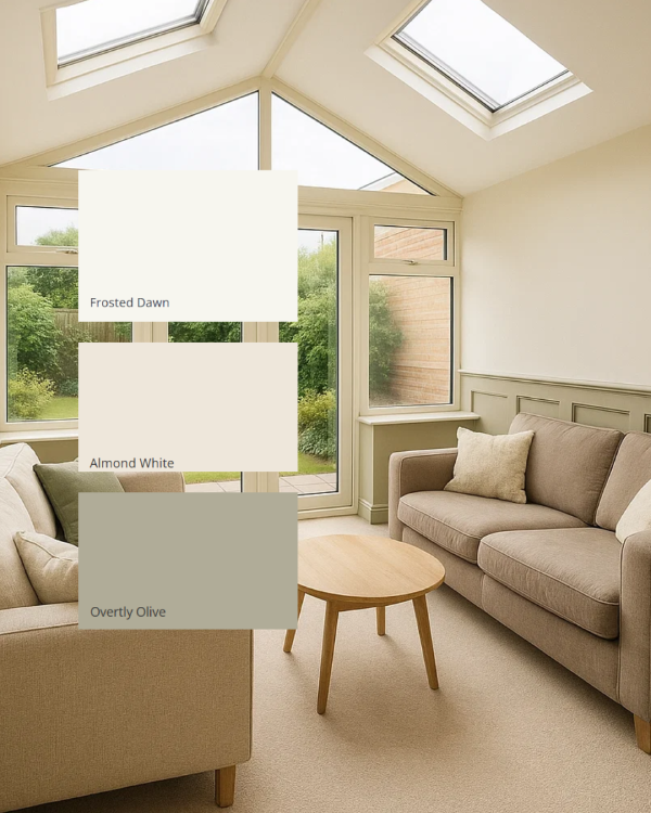 airy white and green conservatory idea